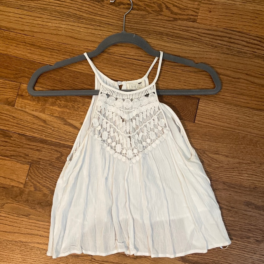 White High Neck Crop Top